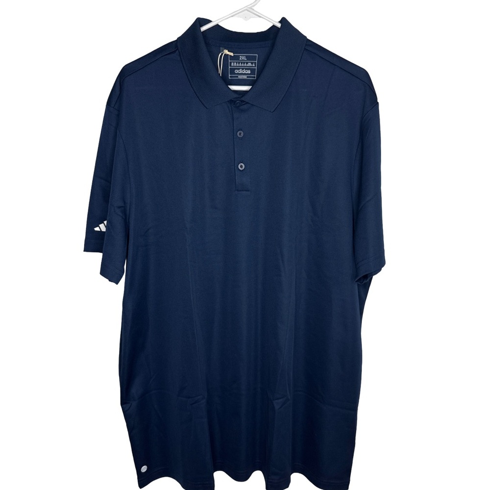 ADIDAS Men's Collegiate Navy Polo Shirt Pique Short Sleeve Golf Logo Size 2X